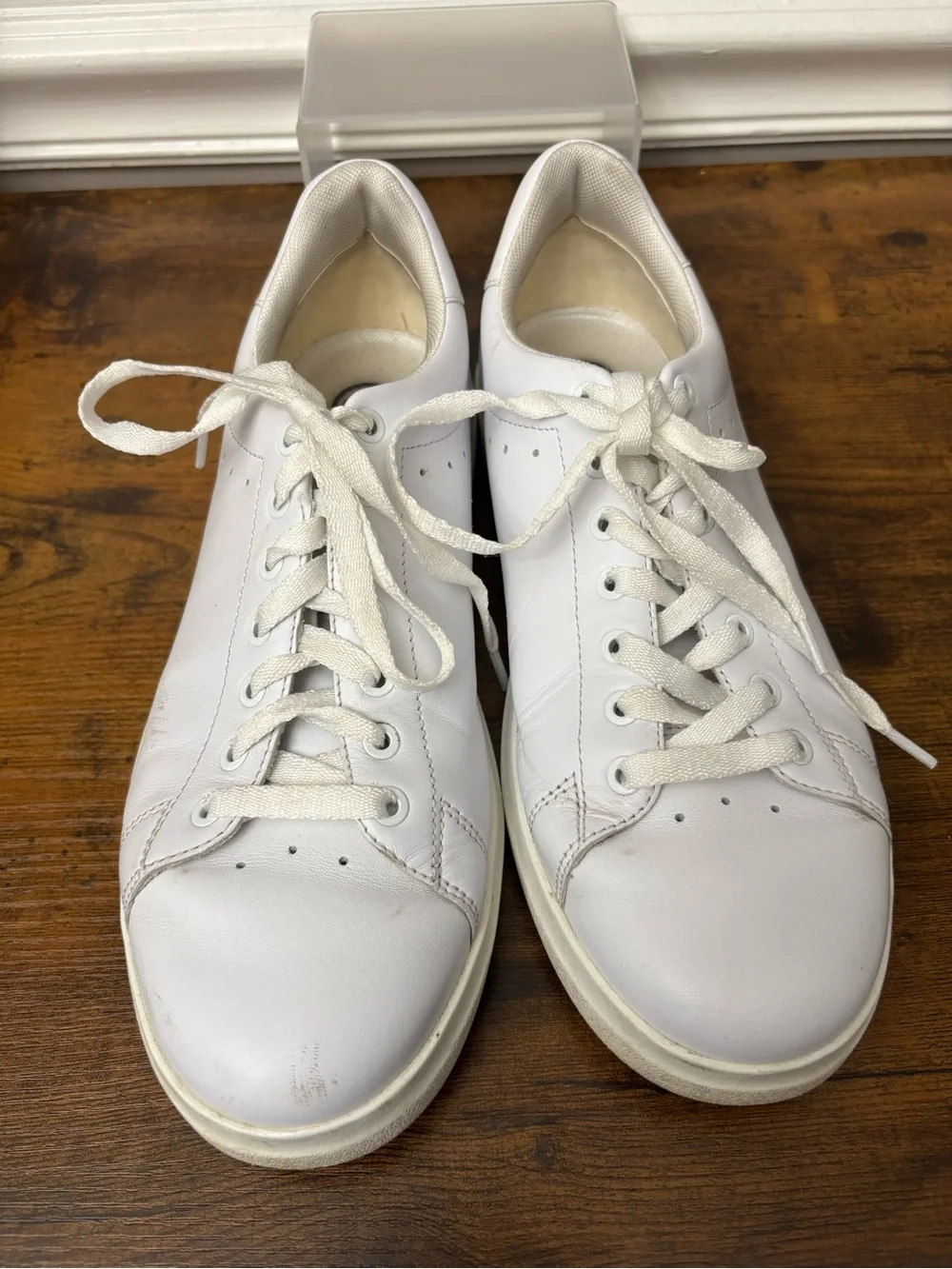 Tory Burch Howell White Leather Low-Top Court Sneakers, 8.5